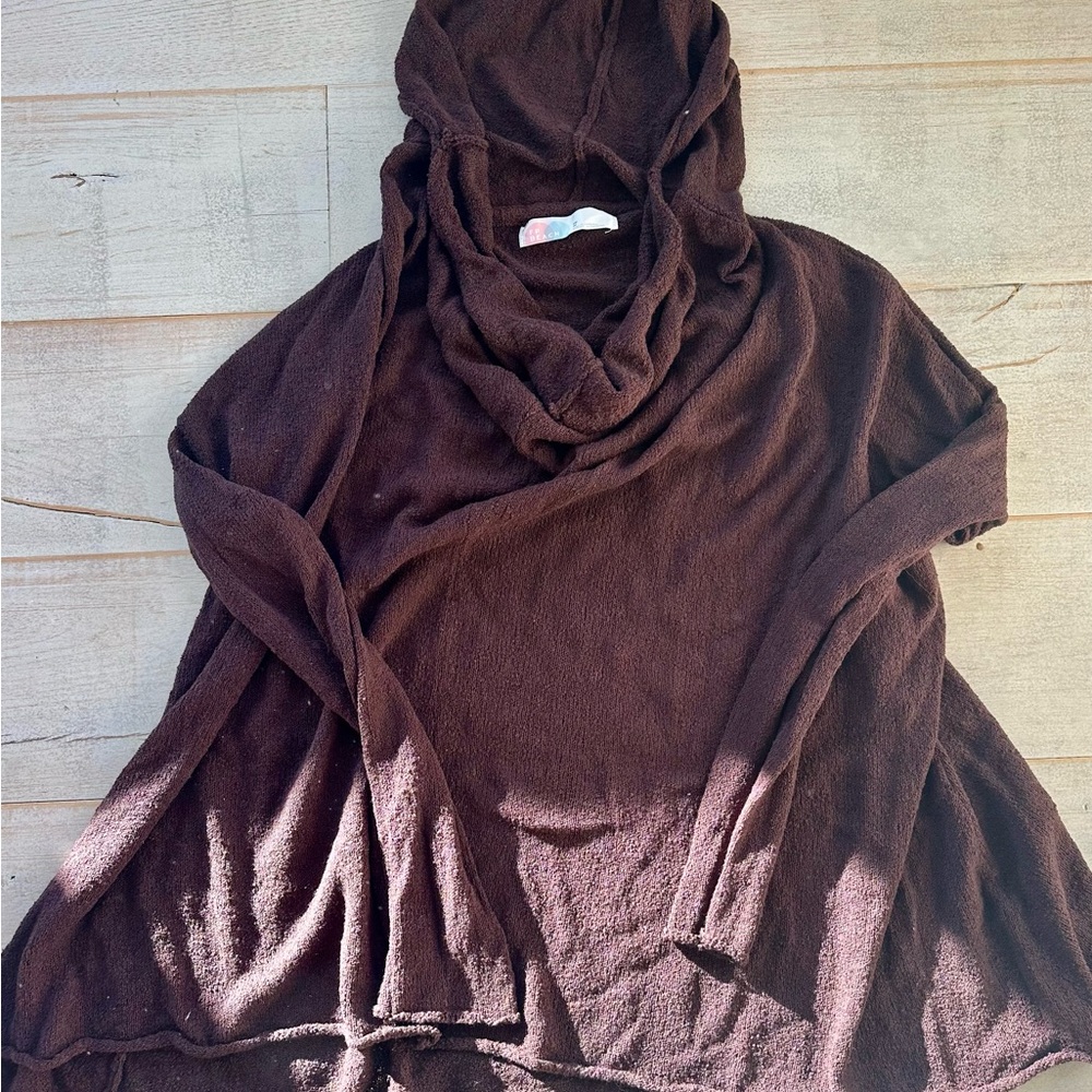 We The Free Brown Poncho Sweater